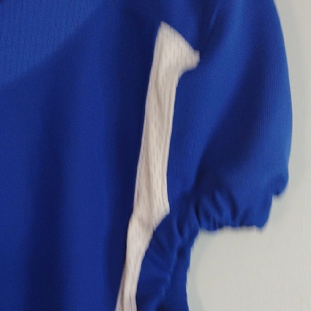 Adidas Football Blue White Performance Jersey Athletic Sporty Activewear Size M